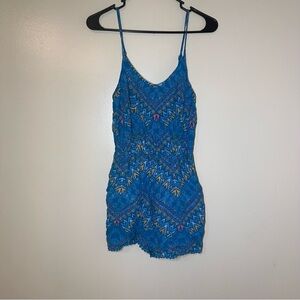 Mossimo Supply Co. Blue Patterned Romper